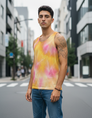 Men's Lemon Yellow Frost tank tops