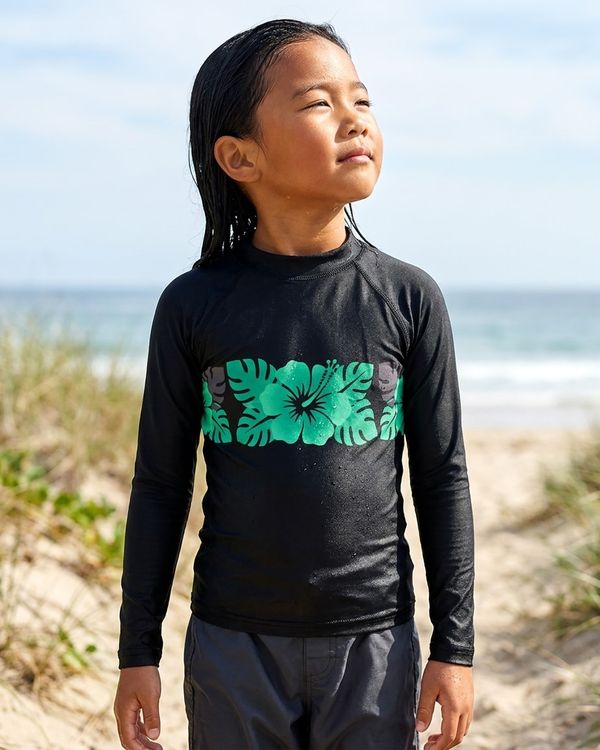 Girls Neon Aqua Bloom Pua Rash Guard