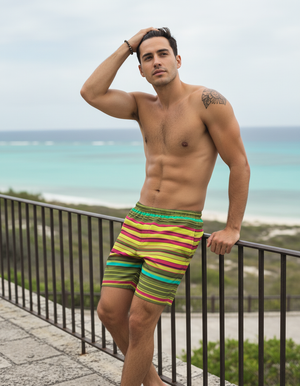 Runway Chartreuse Eclipse men's swim trunks