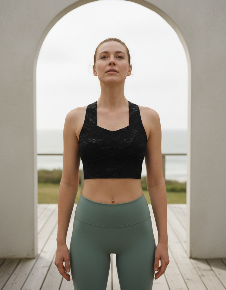 Enigmatic Flow Obsidian Longline Sports Bra