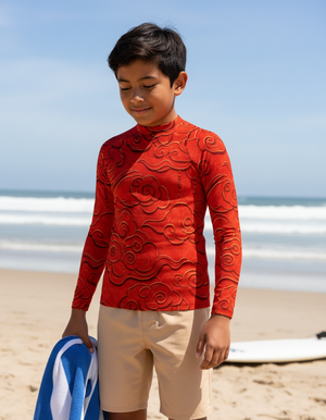 Fiery Red Zephyr Rash Guard Youth Rash Guard — Dripper
