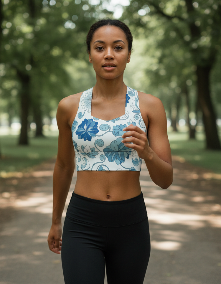 Azure Essence Aqua Longline Sports Bra