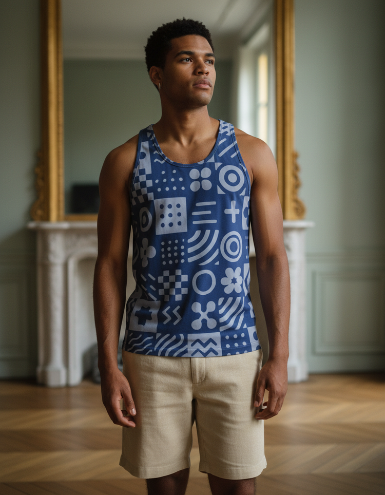 Men's Pink Graphic Patterns Tank Top