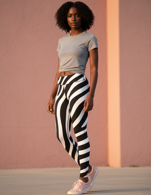 Stripes full-length leggings