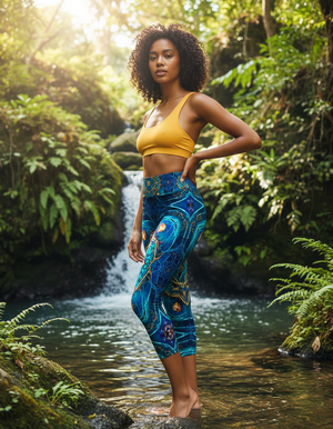 Nebula Leggings Capri Yoga Leggings — Dripper