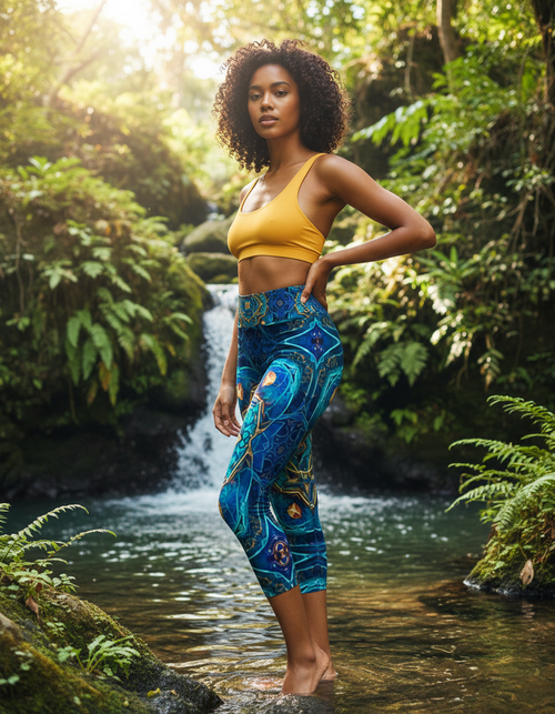 Nebula Capri Yoga Leggings Capri Yoga Leggings — Dripper