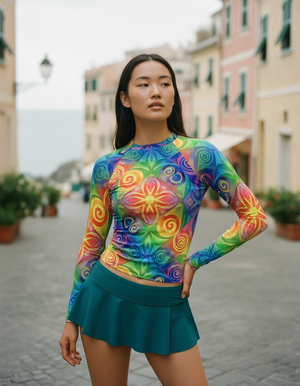 Women's Hot Pink Prism women's rashguards