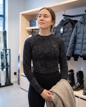 Ink Crosshatch Base Layer Top women's base layers