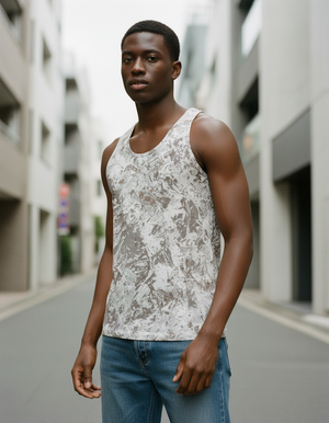 Men's White Onyx Glint tank tops