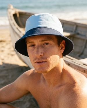 Navy & Powder bucket hats