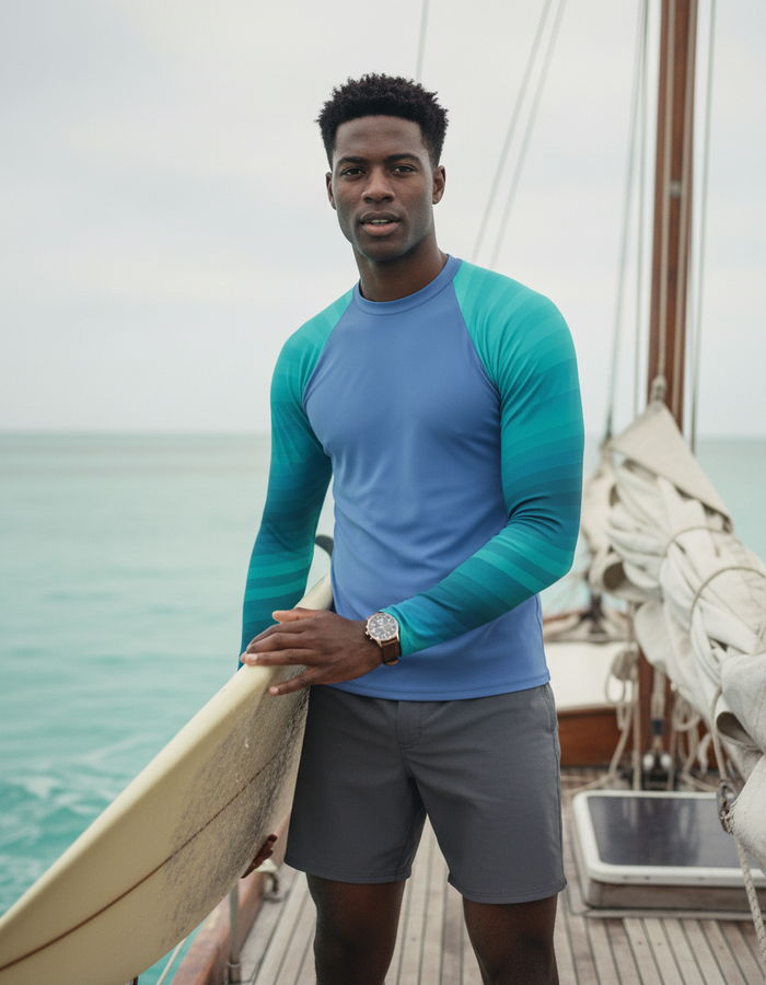 Rashguard — Men's Transformative Teal Ripple