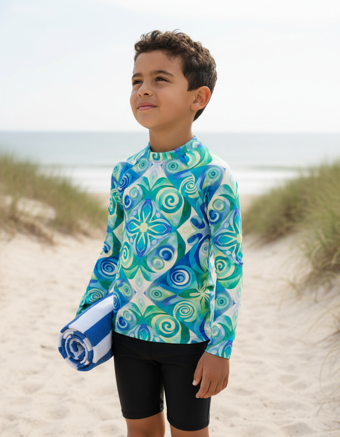 Rashguard — Kids Transformative Teal Prism