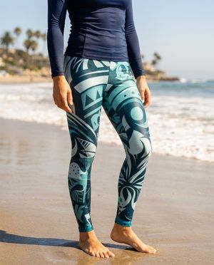 Turquoise Mana Poni Classic Leggings Women's Leggings — Lolekai
