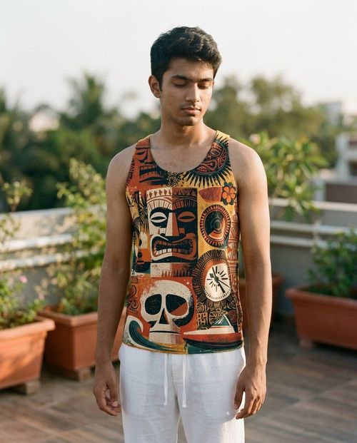 Men's Citrus Orange Kahuna men's tank tops