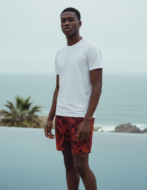 Fiery Red Kumo men's swim trunks