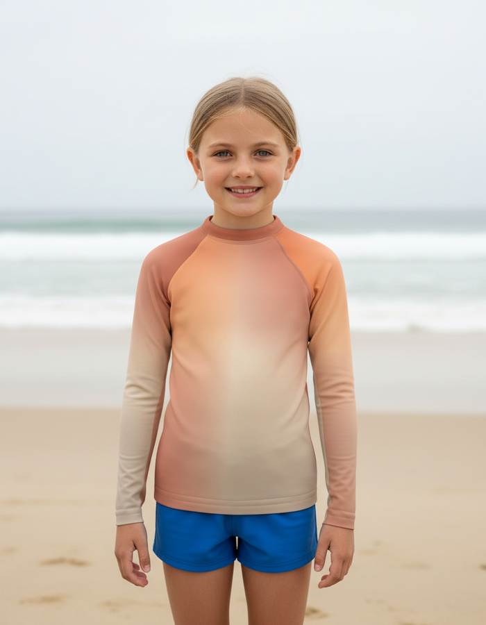 Rashguard — Kids Burnt Sienna Prism