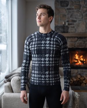 Glacier Houndstooth Base Layer Top men's base layer tops