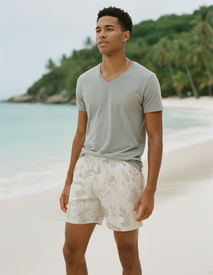White Onyx Haven men's swim trunks