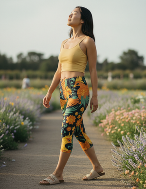 Lemon Yellow Ember Leggings Capri Leggings — Dripper