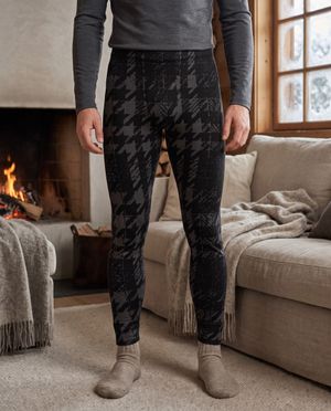 Ink Houndstooth men's base layer bottoms