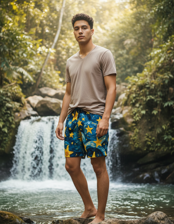 Van Gogh Starry Night Swim Trunks swim trunks
