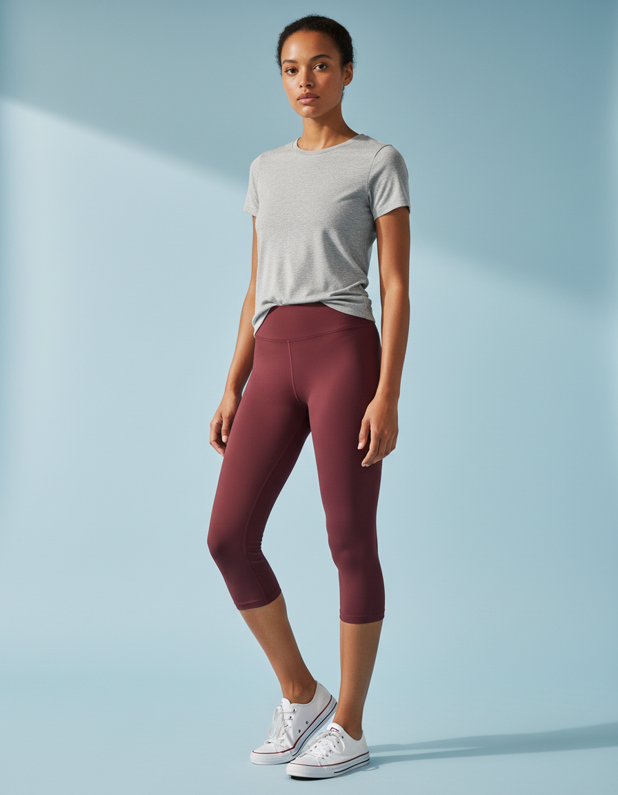 Capri-Yoga Leggings in Wine