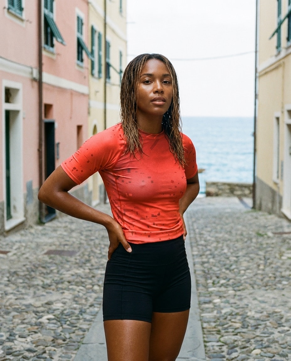 Short Sleeve in Fiery Red Voltage