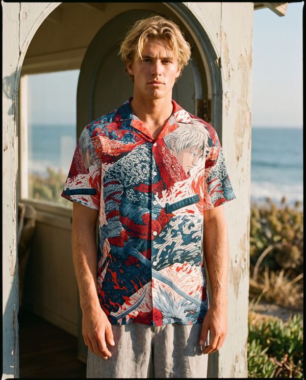 Neon Samurai men's hawaiian shirts