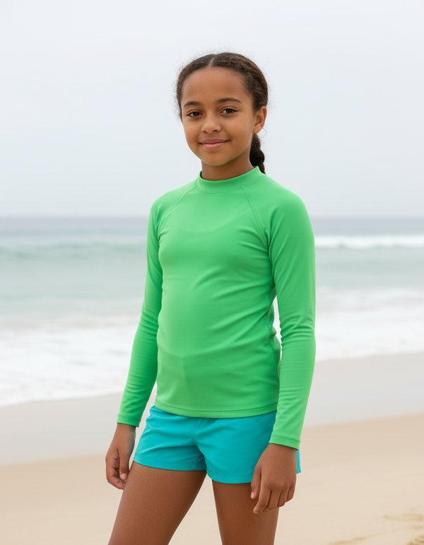 Girls Screaming Green Rash Guard