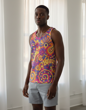 Hot Pink Trippy Tank Top Men's Tank Top — Dripper
