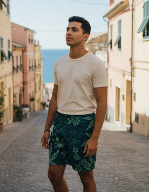 Transformative Teal Kumo men's swim trunks
