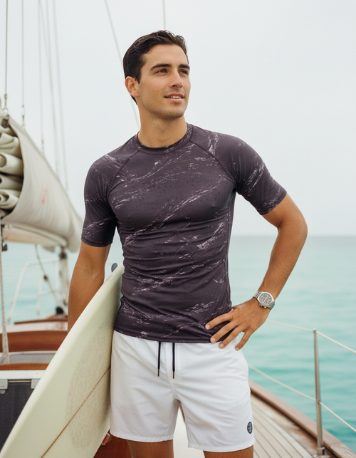 Burnished Lilac Eclipse Rash Guard Men's Rashguard — Lolekai