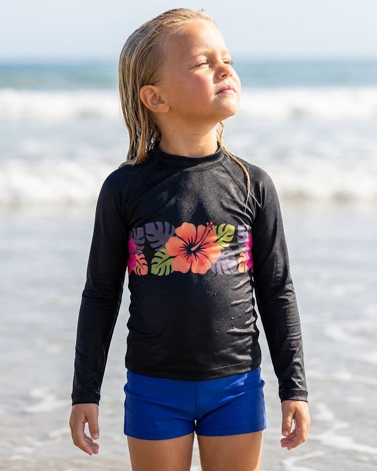 Girls Tropic Carnival Black Pua Rash Guard
