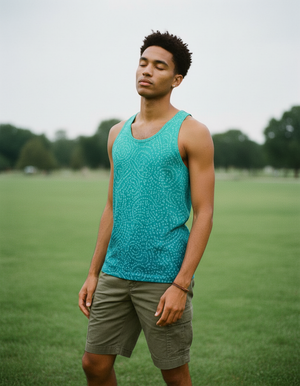 Turquoise Gulab Tank Top Men's Tank Top — Dripper