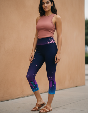 Neo-Tokyo capri yoga leggings