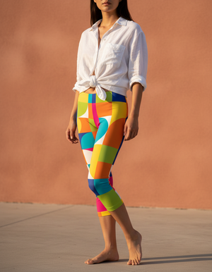 Suprematist Geometry Capri Leggings capri leggings