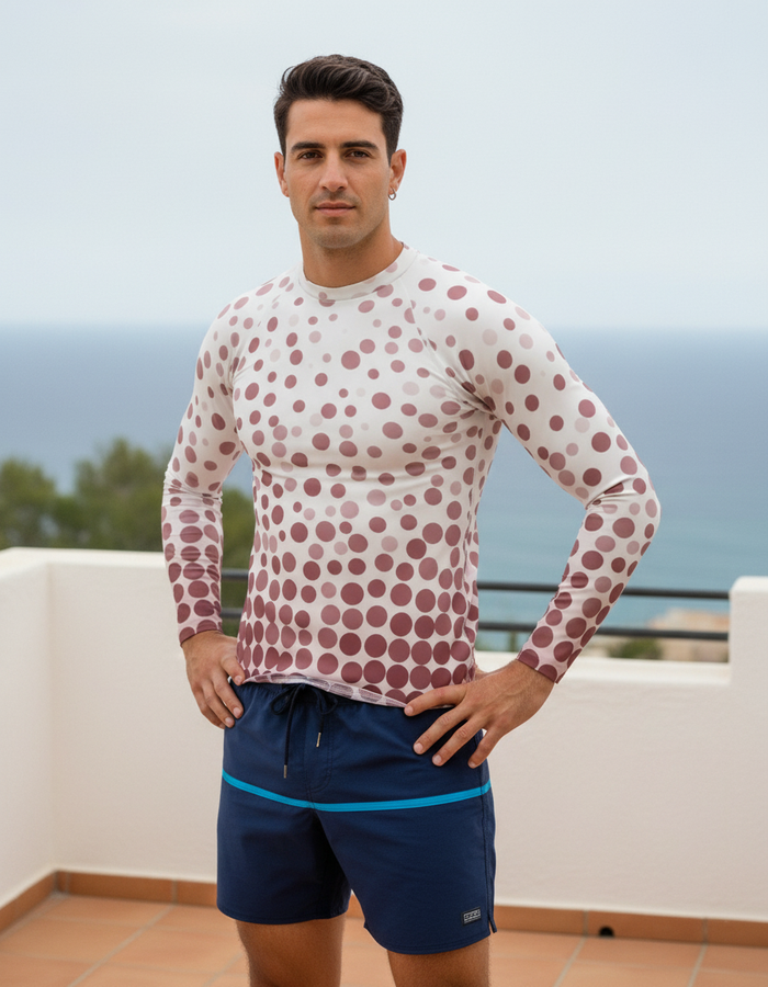 Rashguard — Men's Dusty Rose Pixel