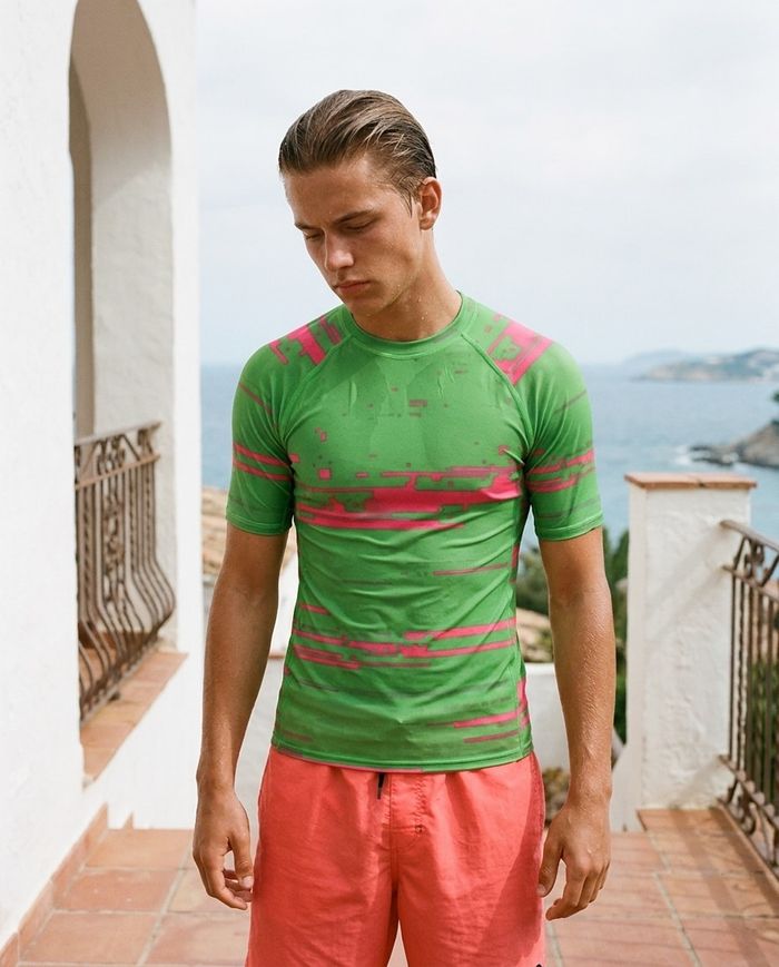 Rashguard — Men's Green Magenta Mosaic