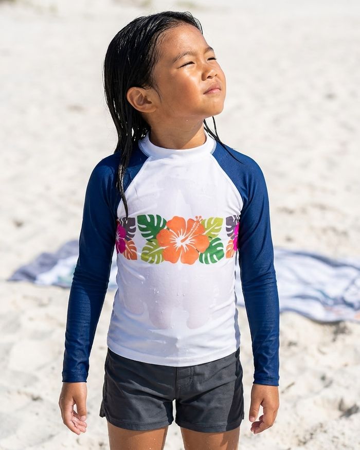 Rashguard — Girls Aloha Spectrum White Pua