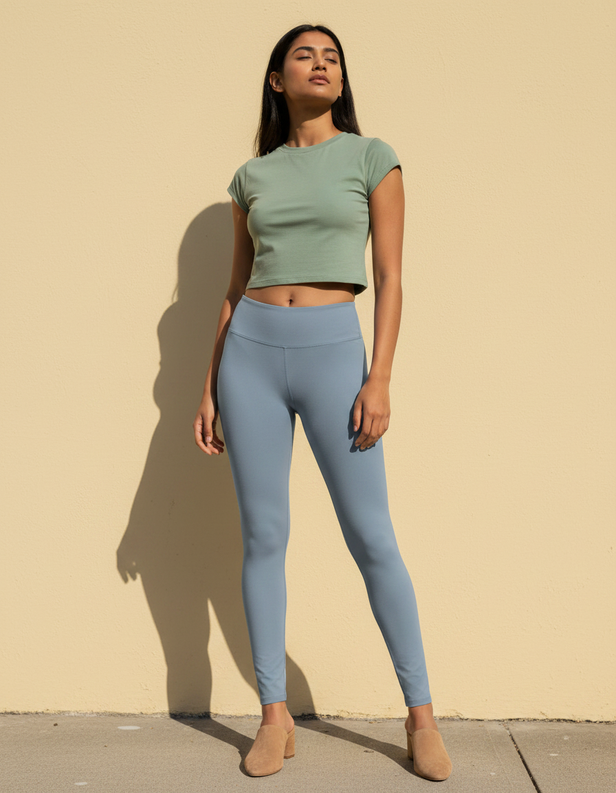 Full-Length Leggings in Blue Aura