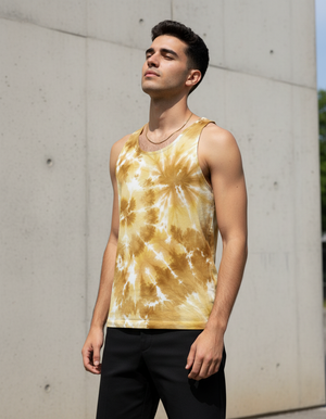 Men's Yellow Nebula tank tops