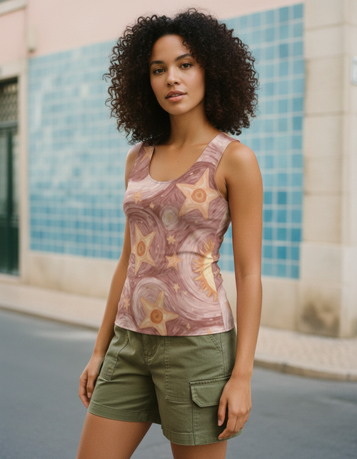 Dusty Rose Nocturne Tank Top Women's Tank Top — Dripper
