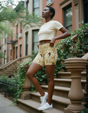 Yellow Edo Short Shorts Short Shorts — Dripper