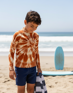 Burnt Sienna Nebula Rash Guard Kids Rash Guard — Dripper