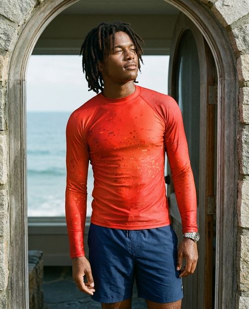 Fiery Red Surge Rash Guard Men's Rashguard — Lolekai