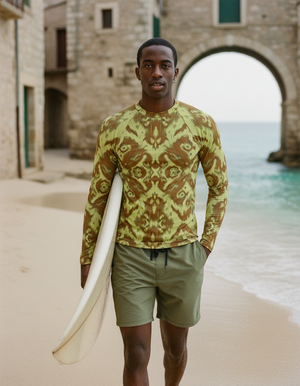 Men's Runway Chartreuse Knot men's rashguards