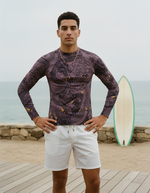 Blackberry Ember Rash Guard Men's Rashguard — Dripper