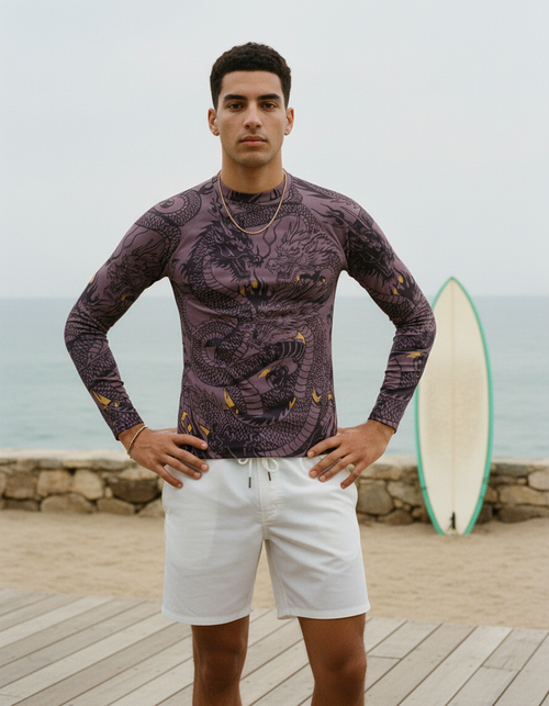 Blackberry Ember Rash Guard Men's Rashguard — Dripper