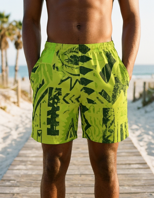 Lime Vortex Men's Swim Trunks Men's Swim Trunks — Lolekai