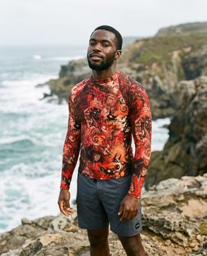 Men's Burnt Sienna Bakeneko men's rashguards